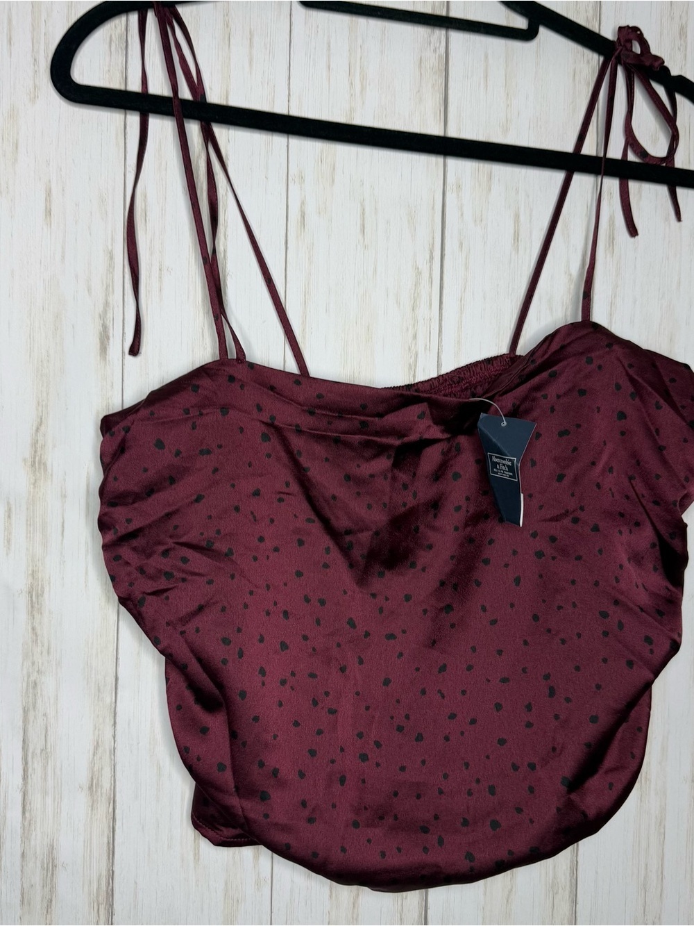 Abercrombie & Fitch Maroon Polka Dot Y2K Top NWT